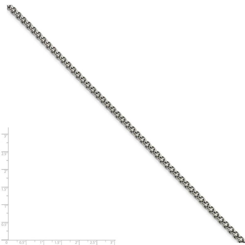 Men's 5mm Stainless Steel Wheat Chain Necklace, 22 Inch - Picture 2 of 5